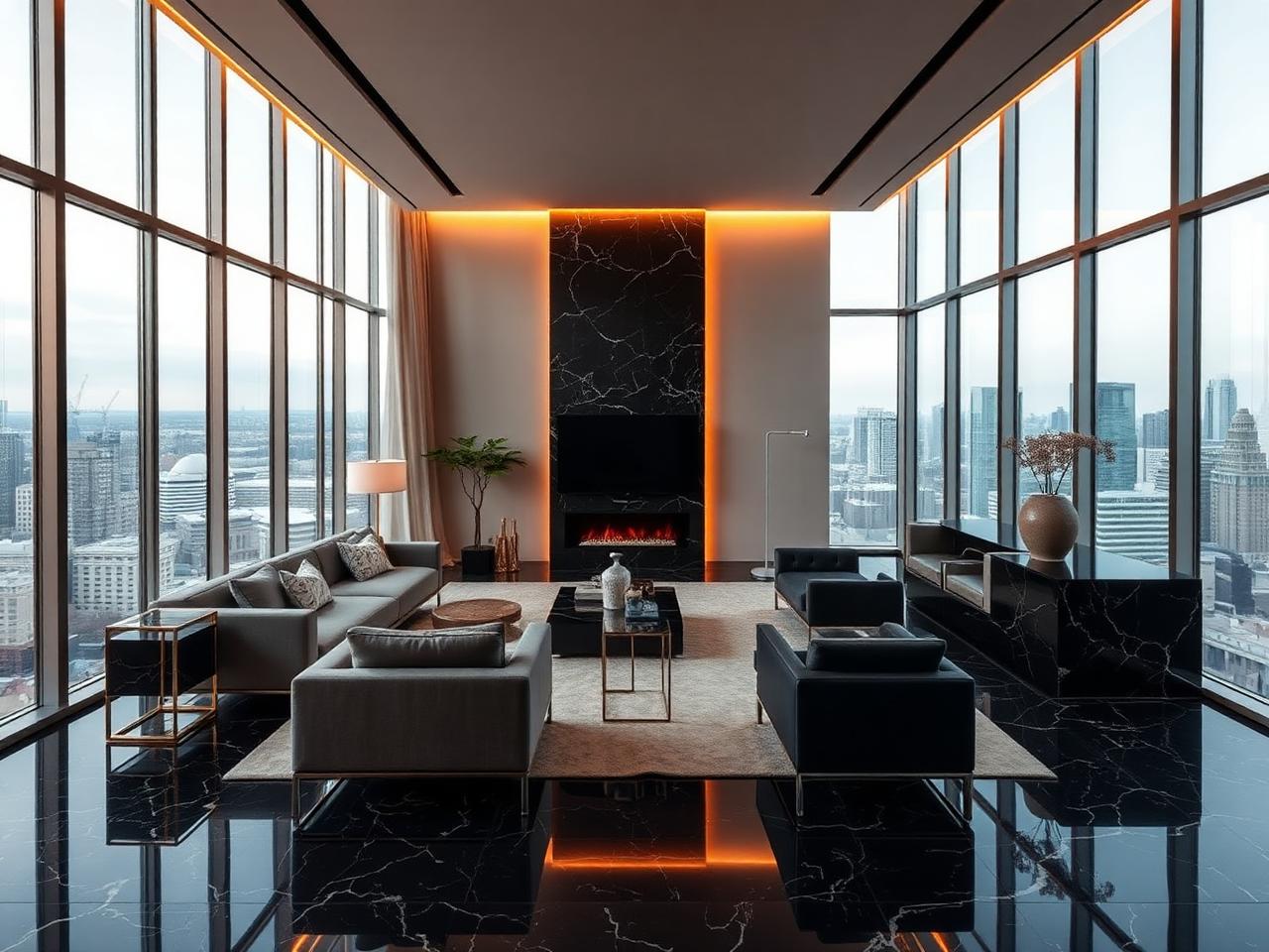 Interior de apartamento de luxo